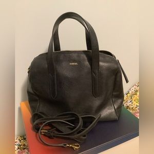 Fossil black Rachel Satchel , great condition.